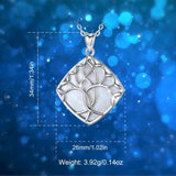 925 Silver Tree Of Life Pendant Mother of Pearl Shell Necklace