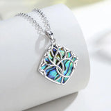 925 Silver Tree Of Life Pendant Mother of Pearl Shell Necklace