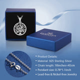 925 Silver Tree of Life Necklace Oak Tree CZ Pendant Nature Jewelry