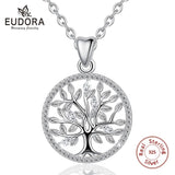 925 Silver Tree of Life Necklace Oak Tree CZ Pendant Nature Jewelry