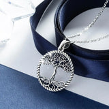 925 Silver Tree of Life Pendant Necklace Solid Tree Leaf & Goddess Necklace