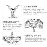 925 Silver Tree of Life Pendant Necklace Solid Tree Leaf & Goddess Necklace