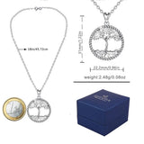 925 Silver Tree of Life Pendant Necklace Solid Tree Leaf & Goddess Necklace