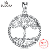 925 Silver Tree of Life Pendant Necklace Solid Tree Leaf & Goddess Necklace
