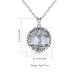 925 Silver Tree of Life Pendant Goddess Mother of Pearl Necklace Vintage Jewelry