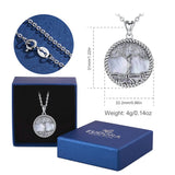 925 Silver Tree of Life Pendant Goddess Mother of Pearl Necklace Vintage Jewelry
