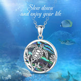 925 Silver Turtle Pendant Abalone Shell Necklace Starfish Chain