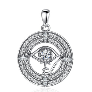 925 Silver Evil Eye Pendant Necklace Crystal Lucky Charm