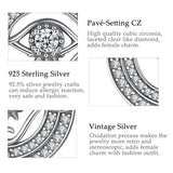 925 Silver Evil Eye Pendant Necklace Crystal Lucky Charm