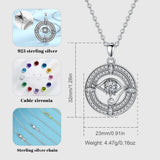 925 Silver Evil Eye Pendant Necklace Crystal Lucky Charm