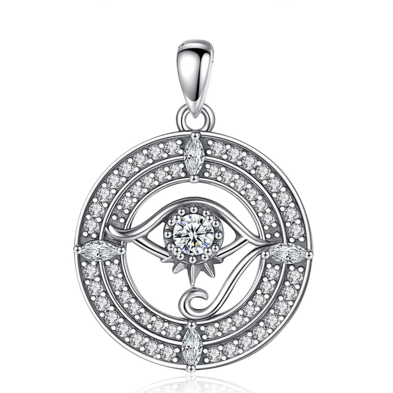 925 Silver Evil Eye Pendant Necklace Crystal Lucky Charm