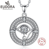 925 Silver Evil Eye Pendant Necklace Crystal Lucky Charm
