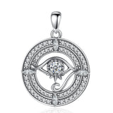 925 Silver Evil Eye Pendant Necklace Crystal Lucky Charm
