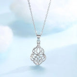 925 Silver Women Pendant Necklace Irish Celtic Knot Luck Necklace