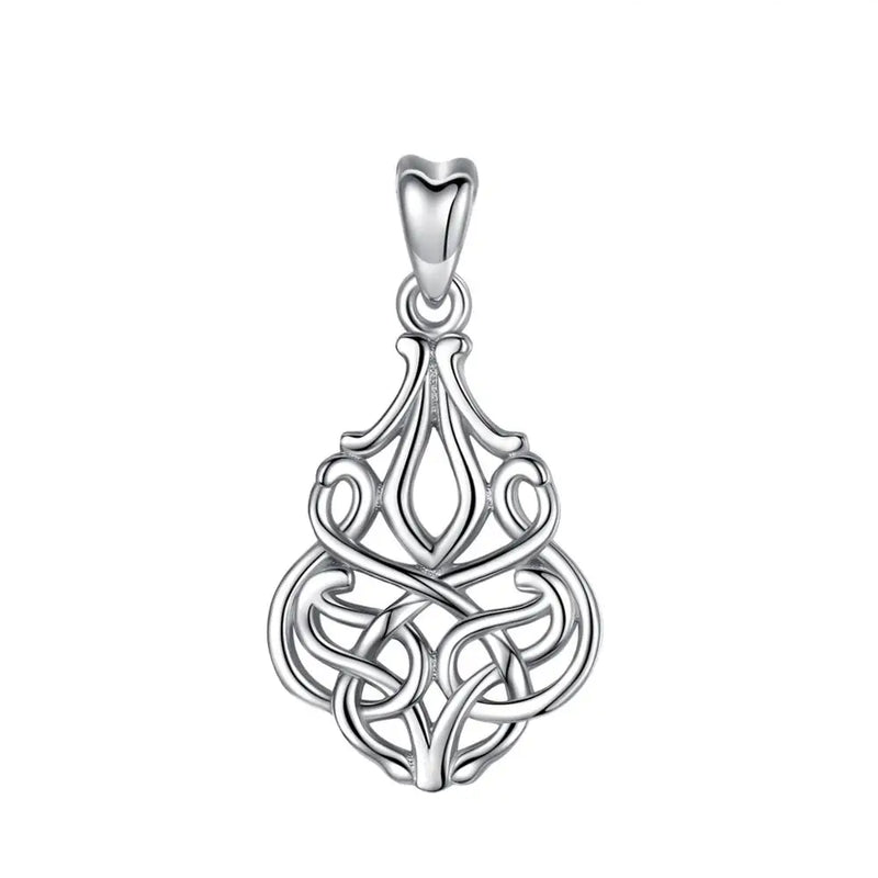 925 Silver Women Pendant Necklace Irish Celtic Knot Luck Necklace