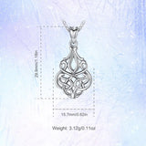 925 Silver Women Pendant Necklace Irish Celtic Knot Luck Necklace