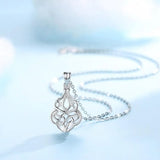 925 Silver Women Pendant Necklace Irish Celtic Knot Luck Necklace