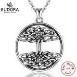 925 Silver Celtic Knot Tree Of Life Pendant Necklace Men Women