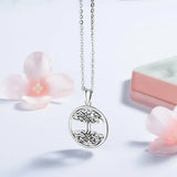 925 Silver Celtic Knot Tree Of Life Pendant Necklace Men Women