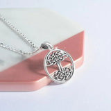 925 Silver Celtic Knot Tree Of Life Pendant Necklace Men Women