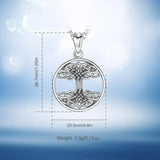 925 Silver Celtic Knot Tree Of Life Pendant Necklace Men Women