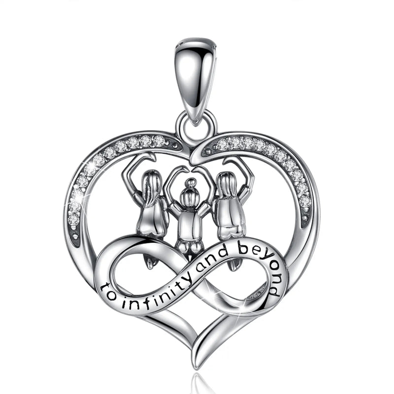 925 Sterling Three Sisters Forever Love Pendant Necklace For Soul sister