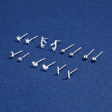 Sterling Silver Crystal Flower Stud Earrings for Women