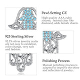 925 Silver Hamsa Hand of Fatima Pendant Necklace CZ Charm Jewelry