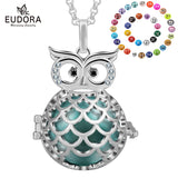 Copper Owl 20mm Chime Ball Cage Pendant Necklace