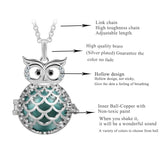 Copper Owl 20mm Chime Ball Cage Pendant Necklace