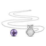 Copper Owl 20mm Chime Ball Cage Pendant Necklace