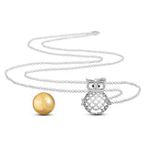 Copper Owl 20mm Chime Ball Cage Pendant Necklace