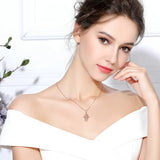 925 Silver Zircon Hamsa Hand Necklace Purple Pendant