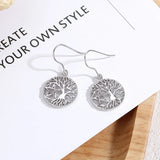 925 Silver Star Tree of Life Earrings for Women Sterling Silver Jewelry