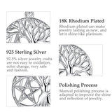925 Silver Star Tree of Life Earrings for Women Sterling Silver Jewelry