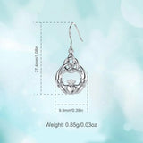 925 Silver Claddagh Celtics Knot Drop Earrings Crown & Heart Dangles