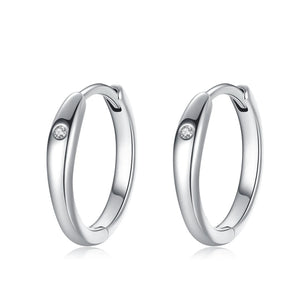 925 Silver Crystal Hoop Earrings Party Jewelry
