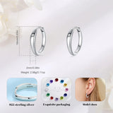 925 Silver Crystal Hoop Earrings Party Jewelry