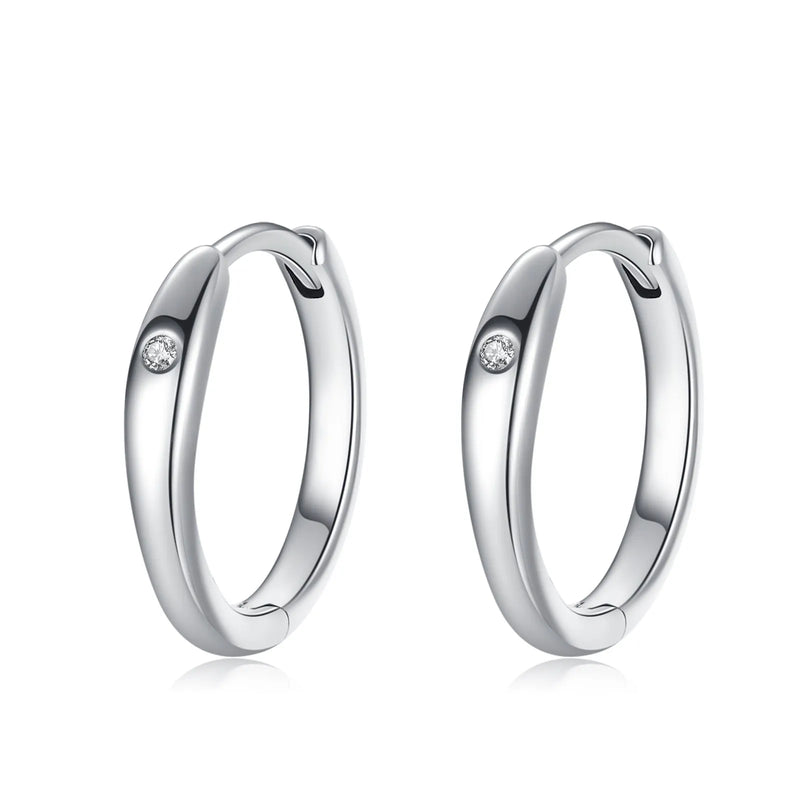 925 Silver Crystal Hoop Earrings Party Jewelry