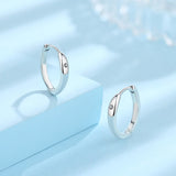 925 Silver Crystal Hoop Earrings Party Jewelry