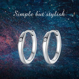 925 Silver Crystal Hoop Earrings Party Jewelry