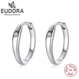 925 Silver Crystal Hoop Earrings Party Jewelry