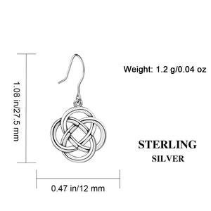 925 Silver Celtics Knot Earrings Rhodium Plated Jewelry