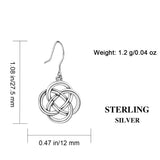 925 Silver Celtics Knot Earrings Rhodium Plated Jewelry