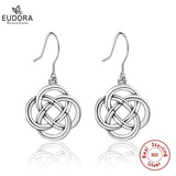 925 Silver Celtics Knot Earrings Rhodium Plated Jewelry