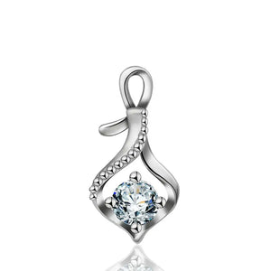 925 Silver Heart Pendant Necklace CZ Wedding Jewelry D220