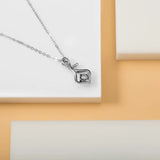 925 Silver Heart Pendant Necklace CZ Wedding Jewelry D220