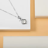 925 Silver Heart Pendant Necklace CZ Wedding Jewelry D220