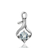 925 Silver Heart Pendant Necklace CZ Wedding Jewelry D220