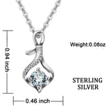 925 Silver Heart Pendant Necklace CZ Wedding Jewelry D220